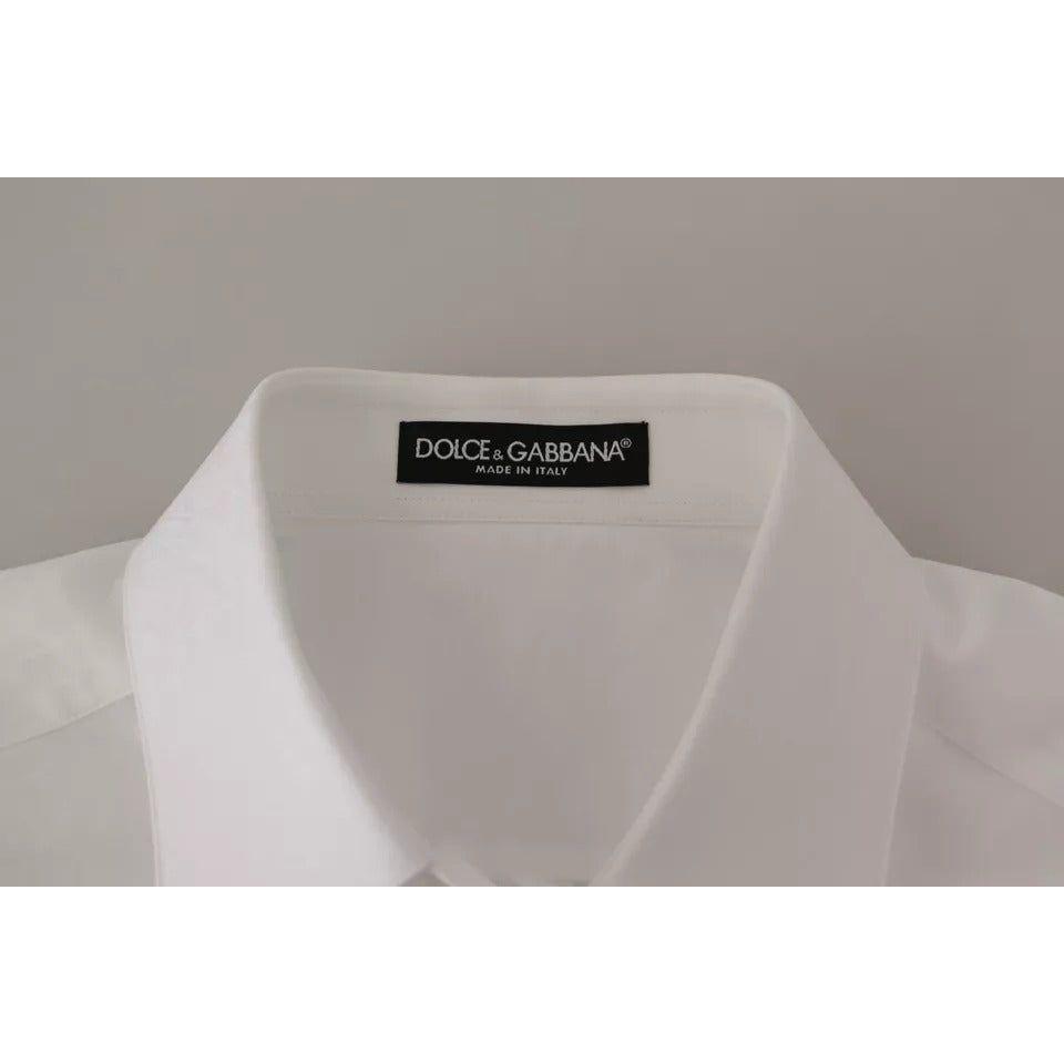 Dolce & Gabbana White Cotton Collared Formal Dress Shirt Top Dolce & Gabbana