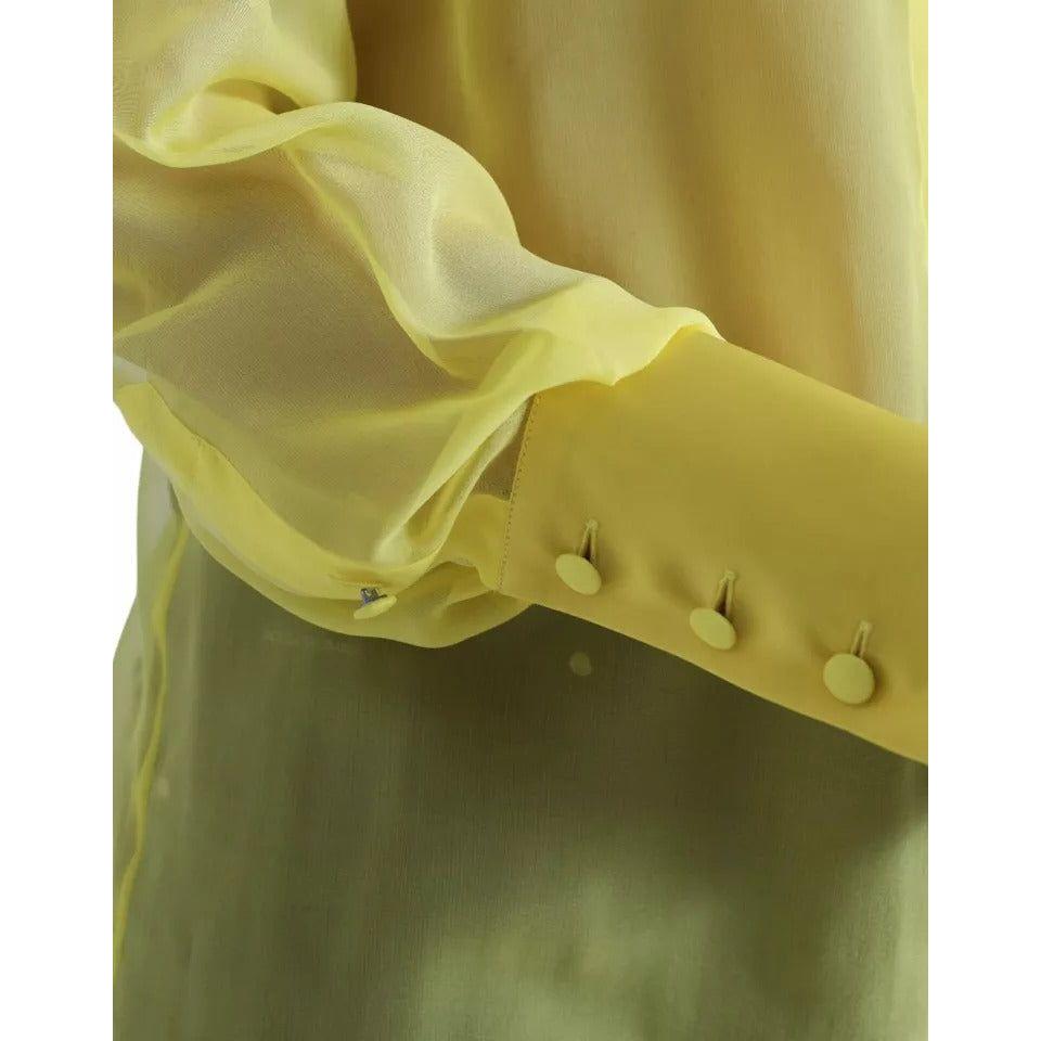 Dolce & Gabbana Yellow Long Sleeve Button Down Blouse Top Dolce & Gabbana