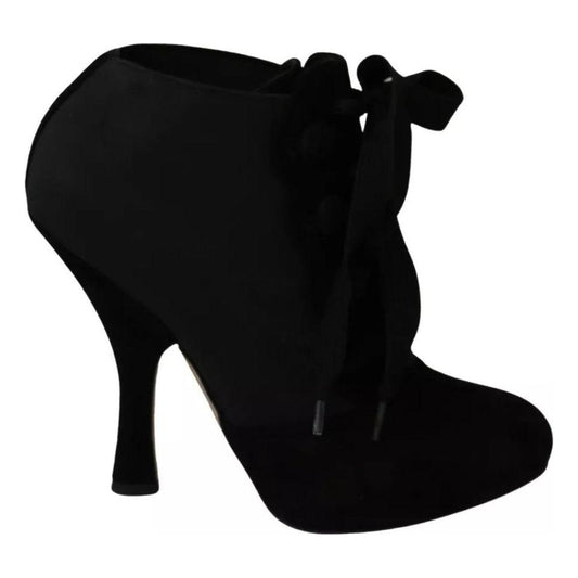 Dolce & Gabbana Black Suede Stretch Ankle Boots Booties Shoes 1728,36% PL,47% Capra Suede,67345645728,Ankle - Boots - Shoes,Black,Boots - Shoes,Boots - Women - Shoes,Dolce & Gabbana,EU36.5/US6,EU36/US5.5,High Heel - Boots - Shoes,Material: 17% Elastane,Pr