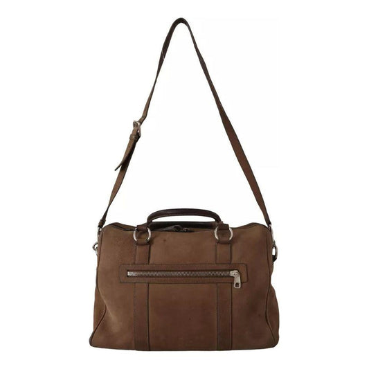 Dolce & Gabbana Brown Leather Shoulder Strap Travel Messenger Gym Men Bag Dolce & Gabbana