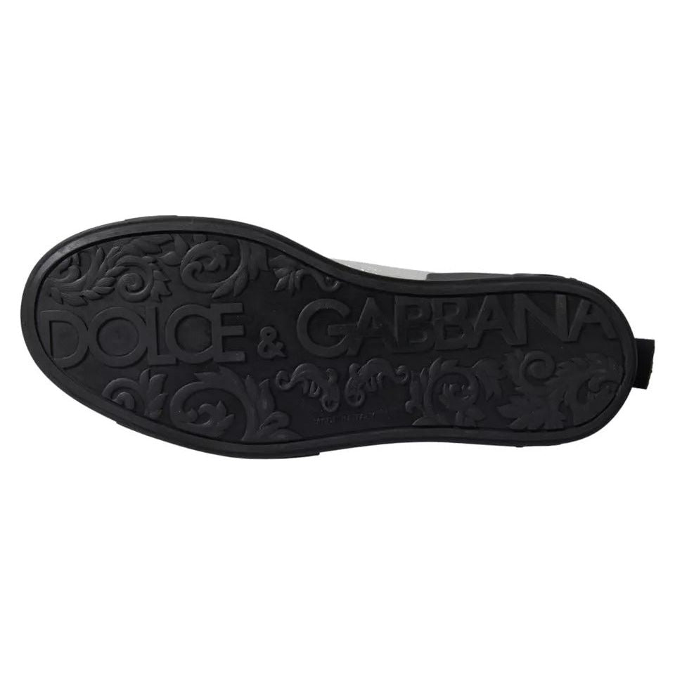 Dolce & Gabbana Black Silver Logo Mid Top Men Sneakers Shoes Dolce & Gabbana