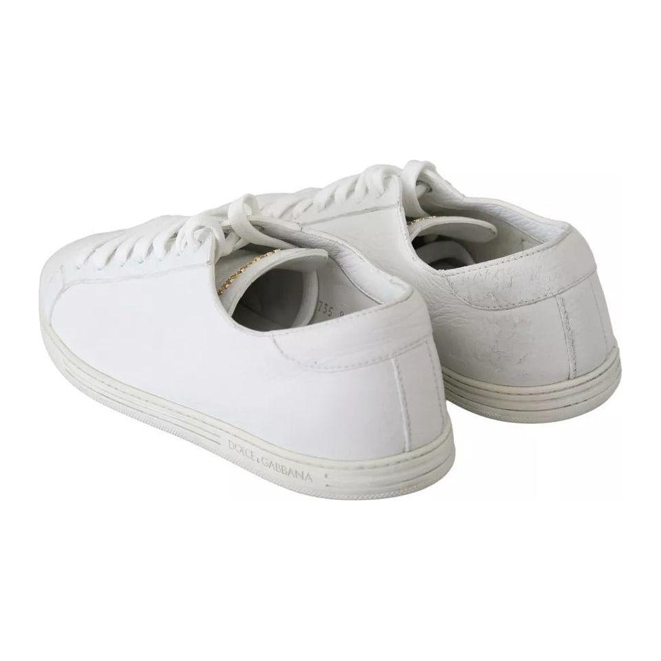 Dolce & Gabbana White Saint Tropez Lace Up Men Sneakers Men Shoes Dolce & Gabbana