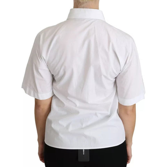 Dolce & Gabbana White Collared Short Sleeve Polo Shirt Top Dolce & Gabbana