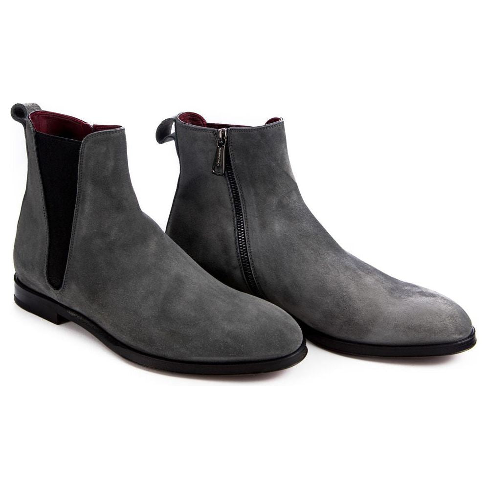 Gray Leather Di Calfskin Boot