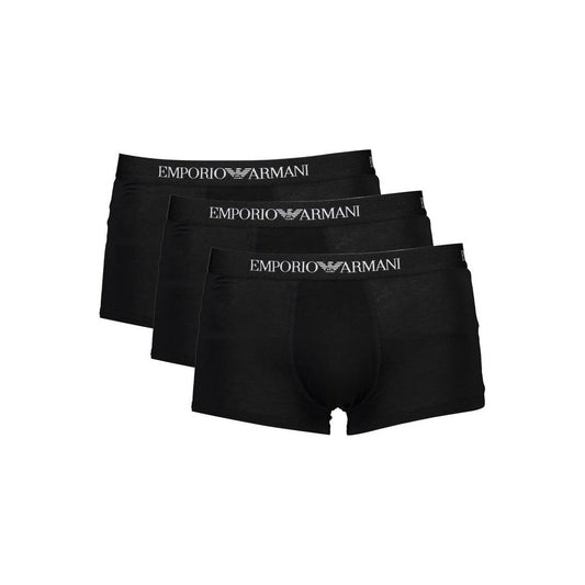 Emporio Armani Black Cotton Men Trunk Emporio Armani