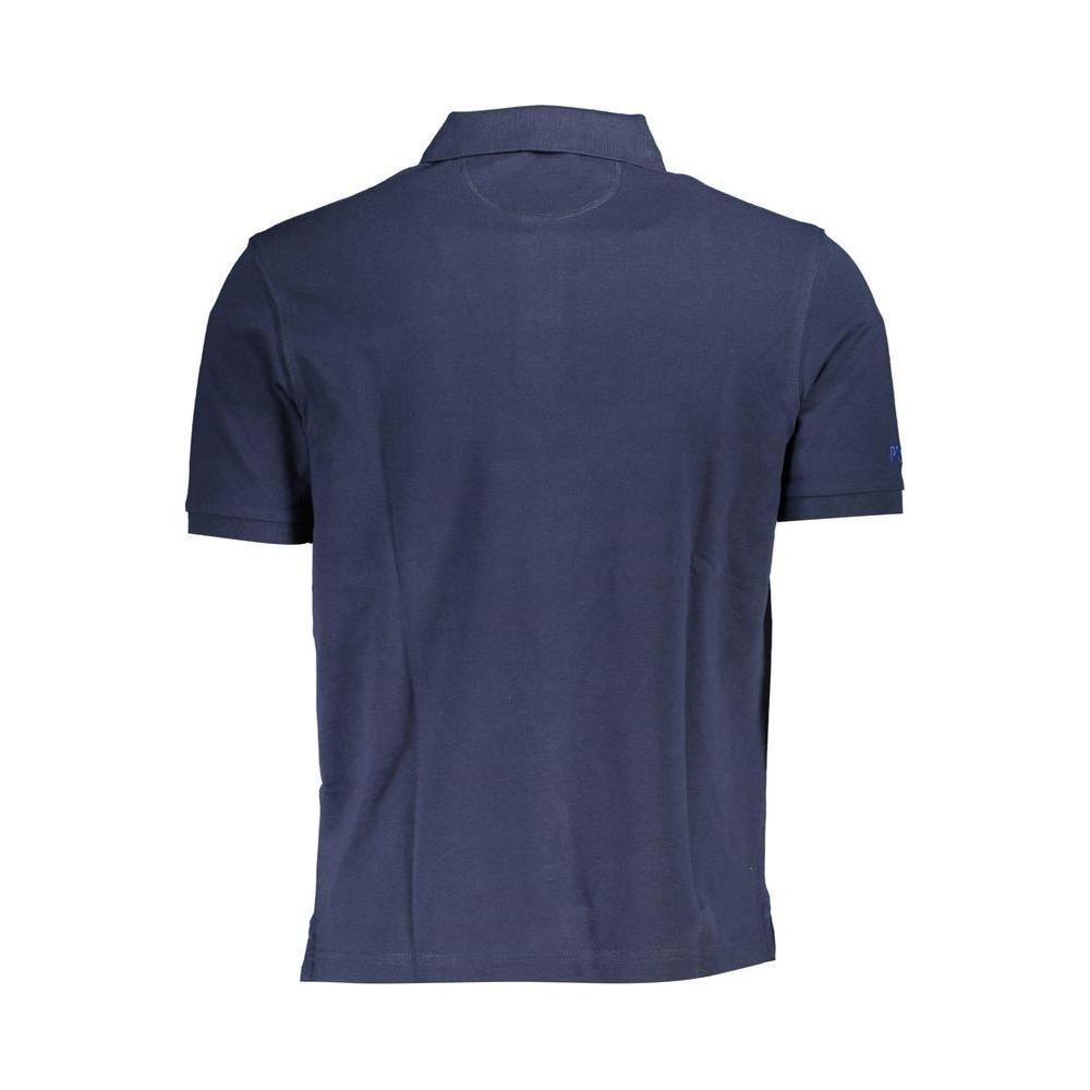 La Martina Blue Cotton Men Polo Shirt La Martina