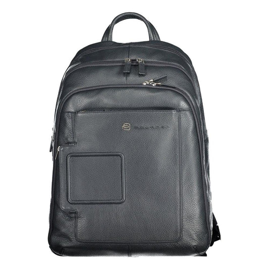 Piquadro Sleek Blue Leather Backpack with Laptop Compartment Piquadro