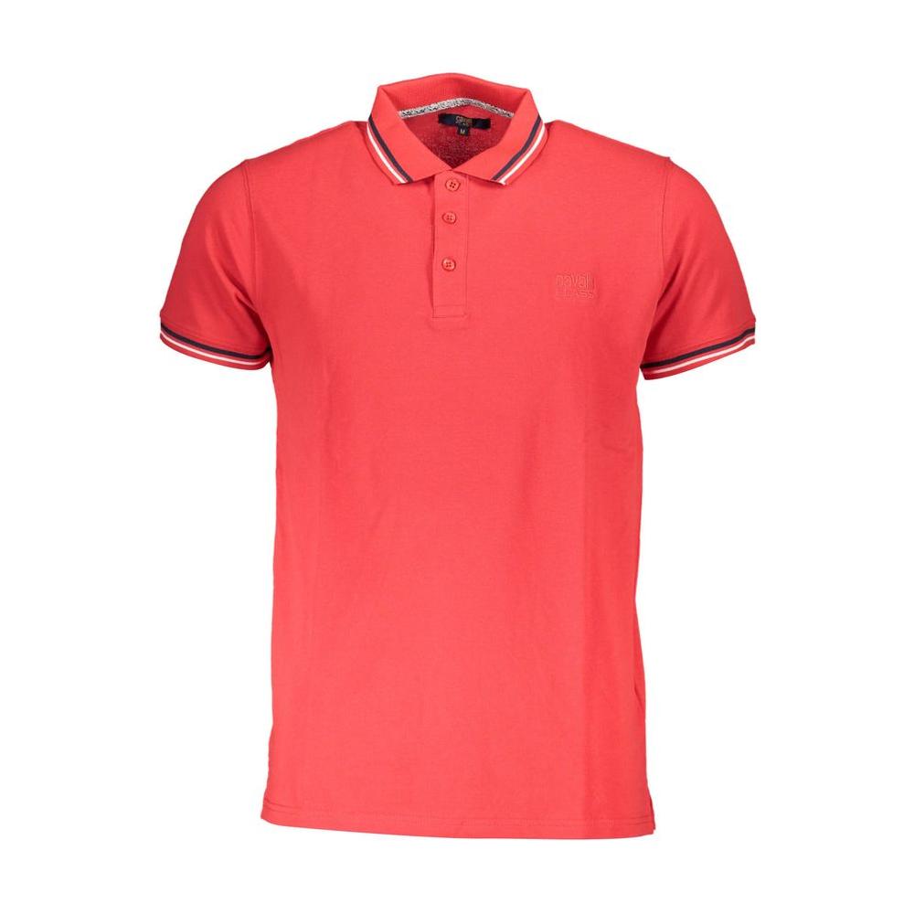 Cavalli Class Red Cotton Polo Shirt Cavalli Class