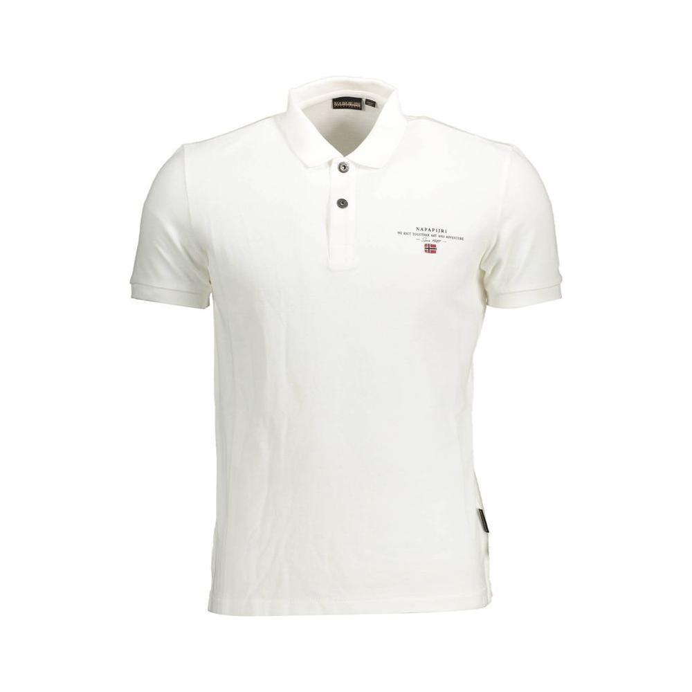 Napapijri White Cotton Men Polo Shirt Napapijri