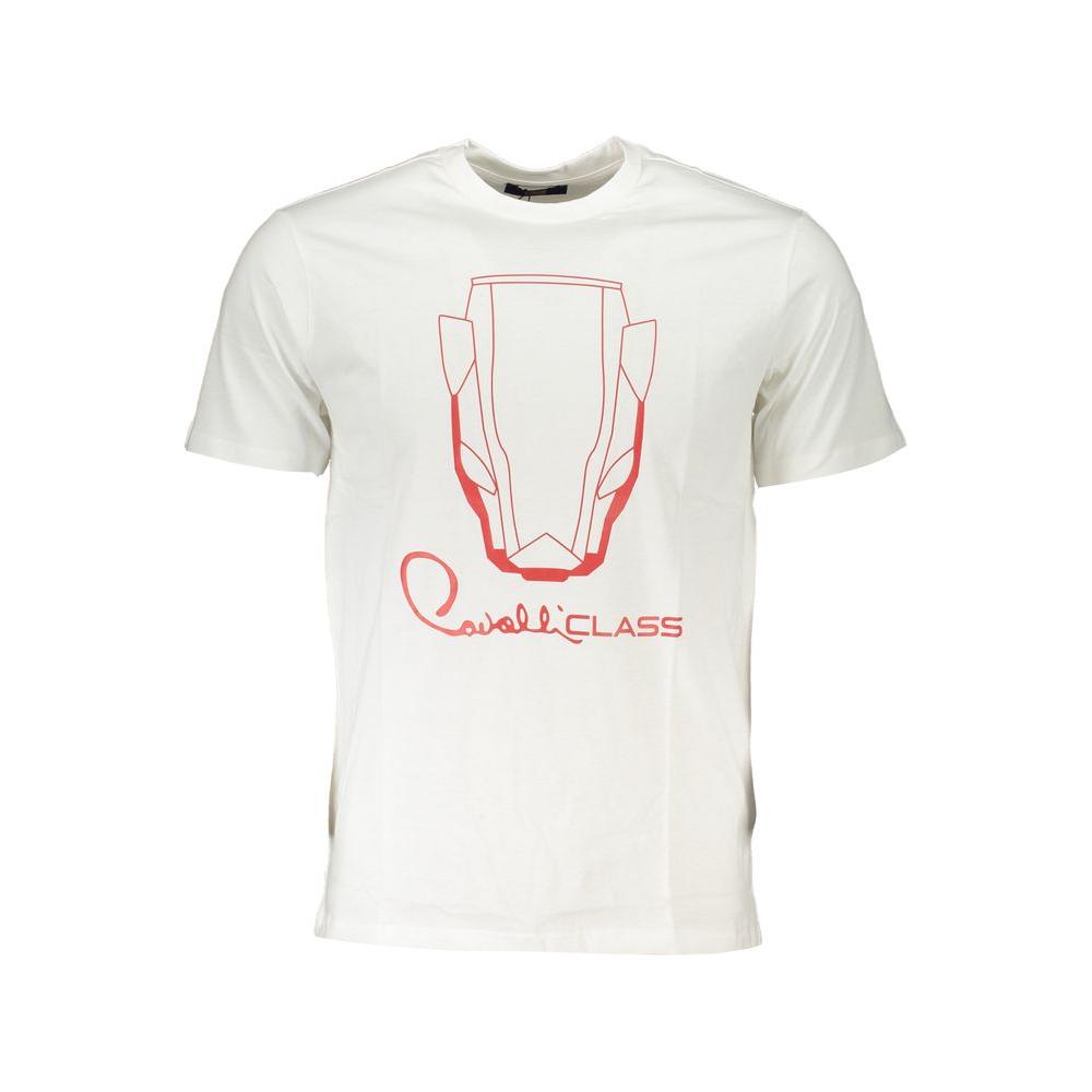 Cavalli Class White Cotton T-Shirt Cavalli Class