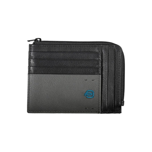 Piquadro Sleek Black Leather Card Holder with RFID Blocker Piquadro