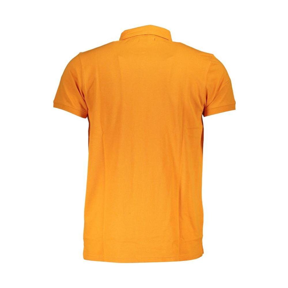 Cavalli Class Orange Cotton Polo Shirt Cavalli Class