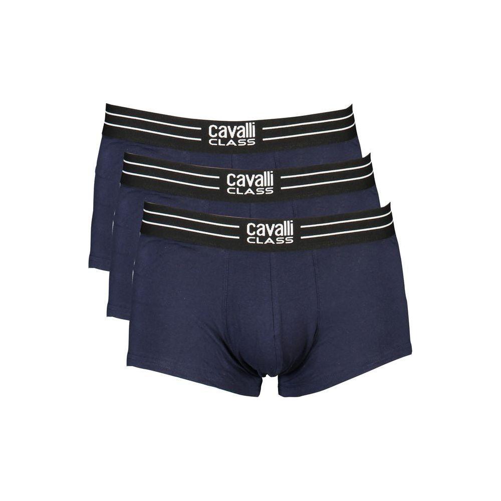 Cavalli Class Blue Cotton Underwear Cavalli Class