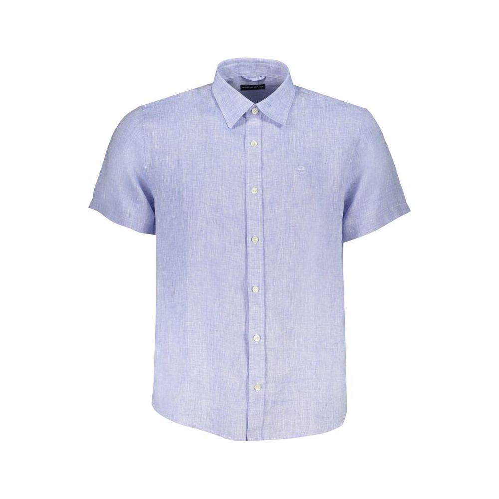 North Sails Light Blue Linen Shirt North Sails