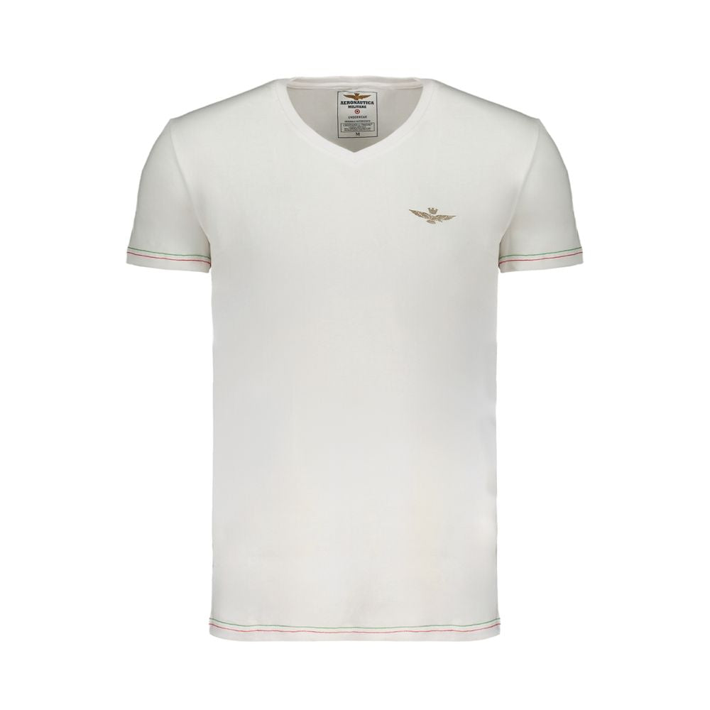 Aeronautica Militare White Cotton T-Shirt Aeronautica Militare