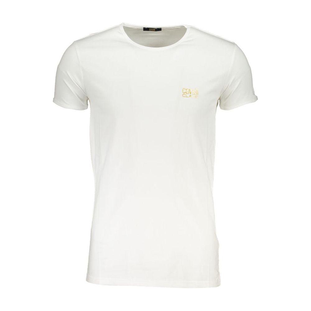 Cavalli Class White Cotton T-Shirt Cavalli Class