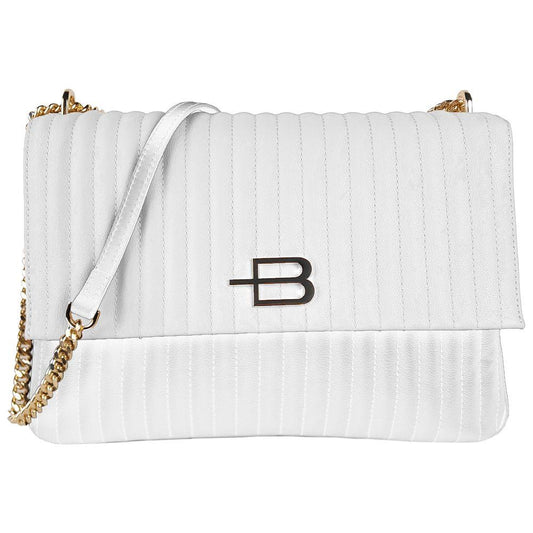 Baldinini Trend Chic Quilted Calfskin Shoulder Bag with Chain Strap Baldinini Trend