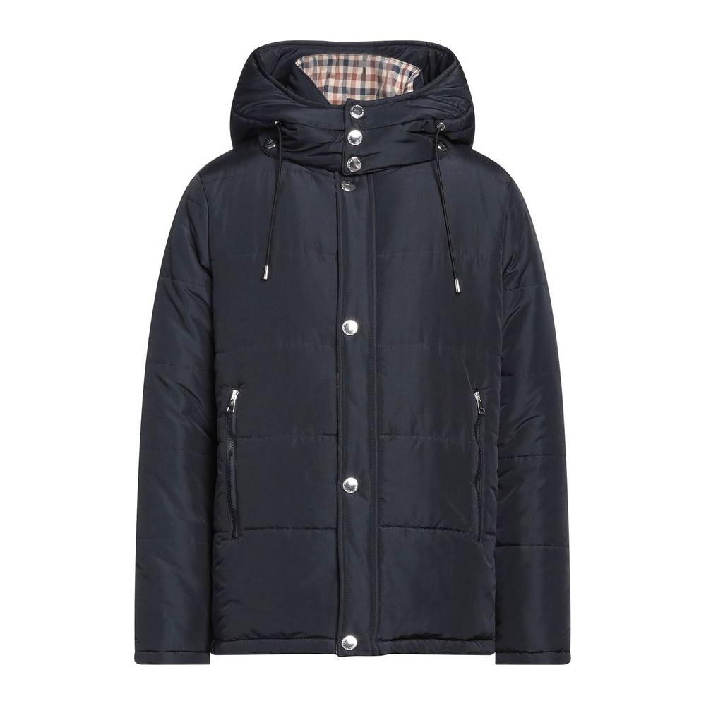 Elegant Blue Aquascutum Jacket with Removable Hood Aquascutum