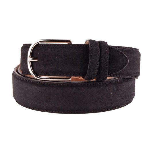 Made in Italy Elegant Quad of Suede Calfskin Belts Made in Italy