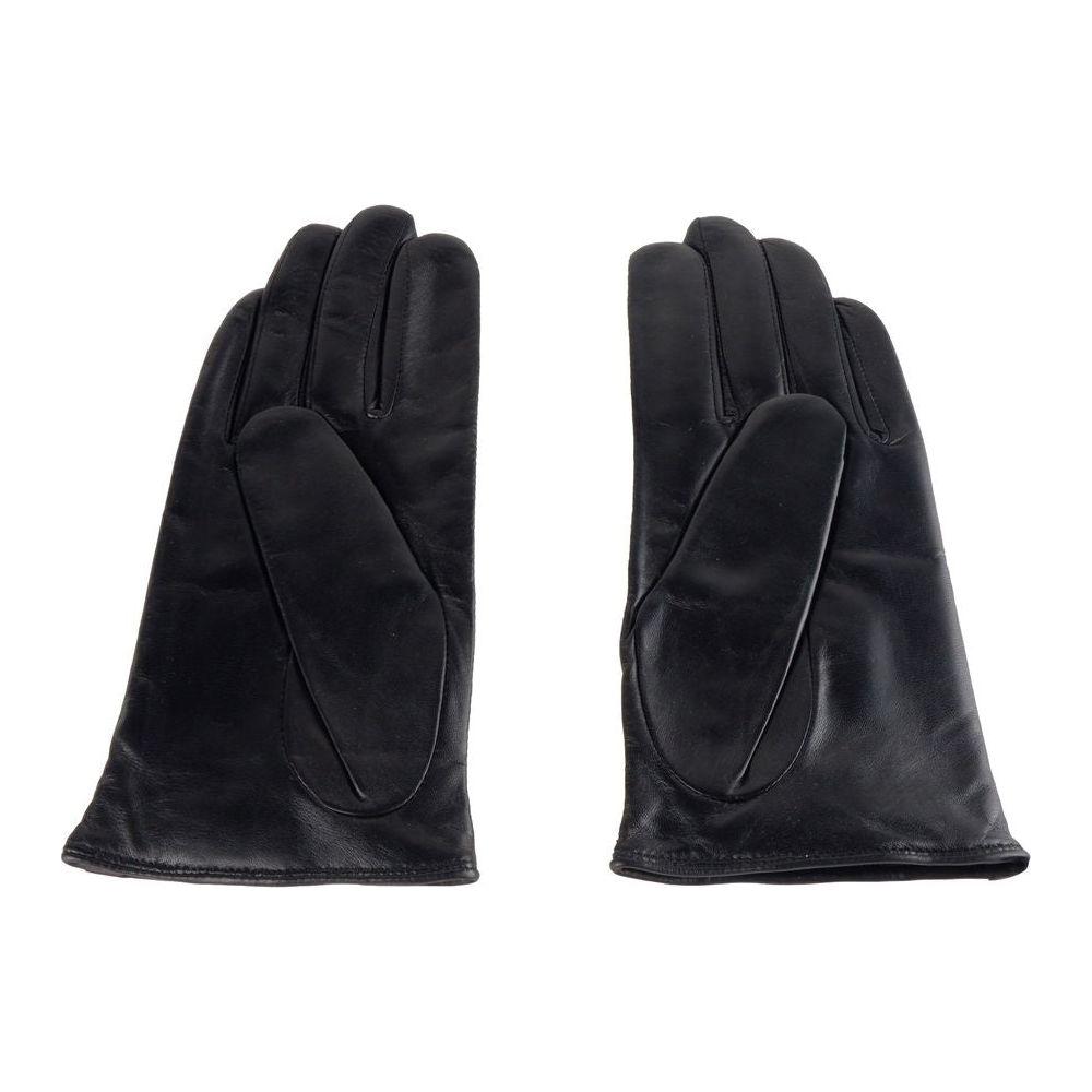 Cavalli Class Elegant Black and Blue Lambskin Gloves Cavalli Class