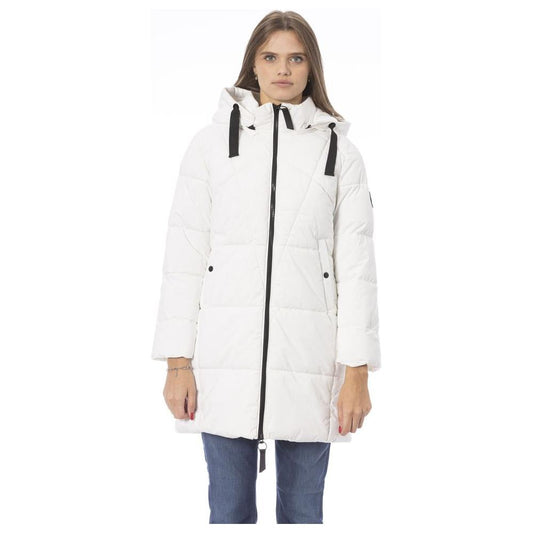 Baldinini Trend White Polyester Women Coat Baldinini Trend