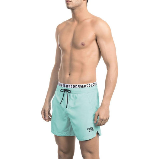 Bikkembergs Light Blue Polyester Men Swim Short Bikkembergs