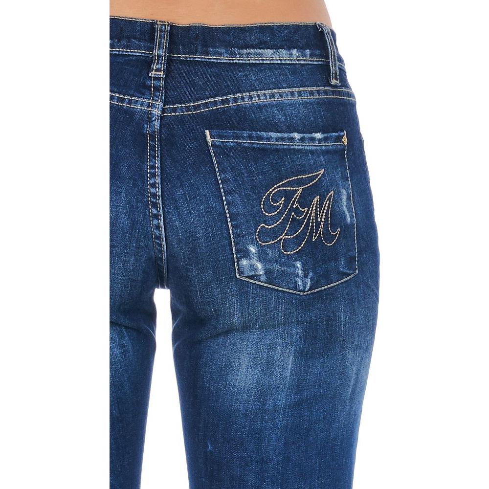 Frankie Morello Blue Cotton Women Jean Frankie Morello