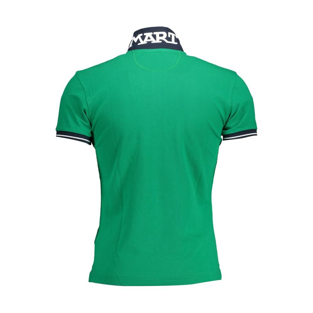 La Martina Green Cotton Men Polo Shirt La Martina