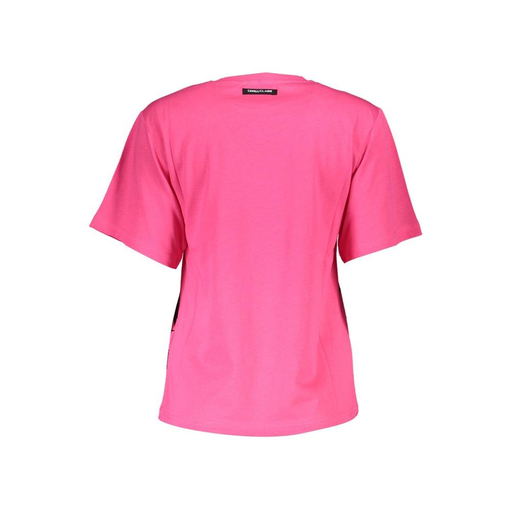 Cavalli Class Pink Cotton Women T-Shirt Cavalli Class