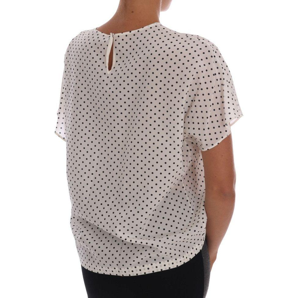 Dolce & Gabbana Chic Polka Dot Silk Blouse Dolce & Gabbana