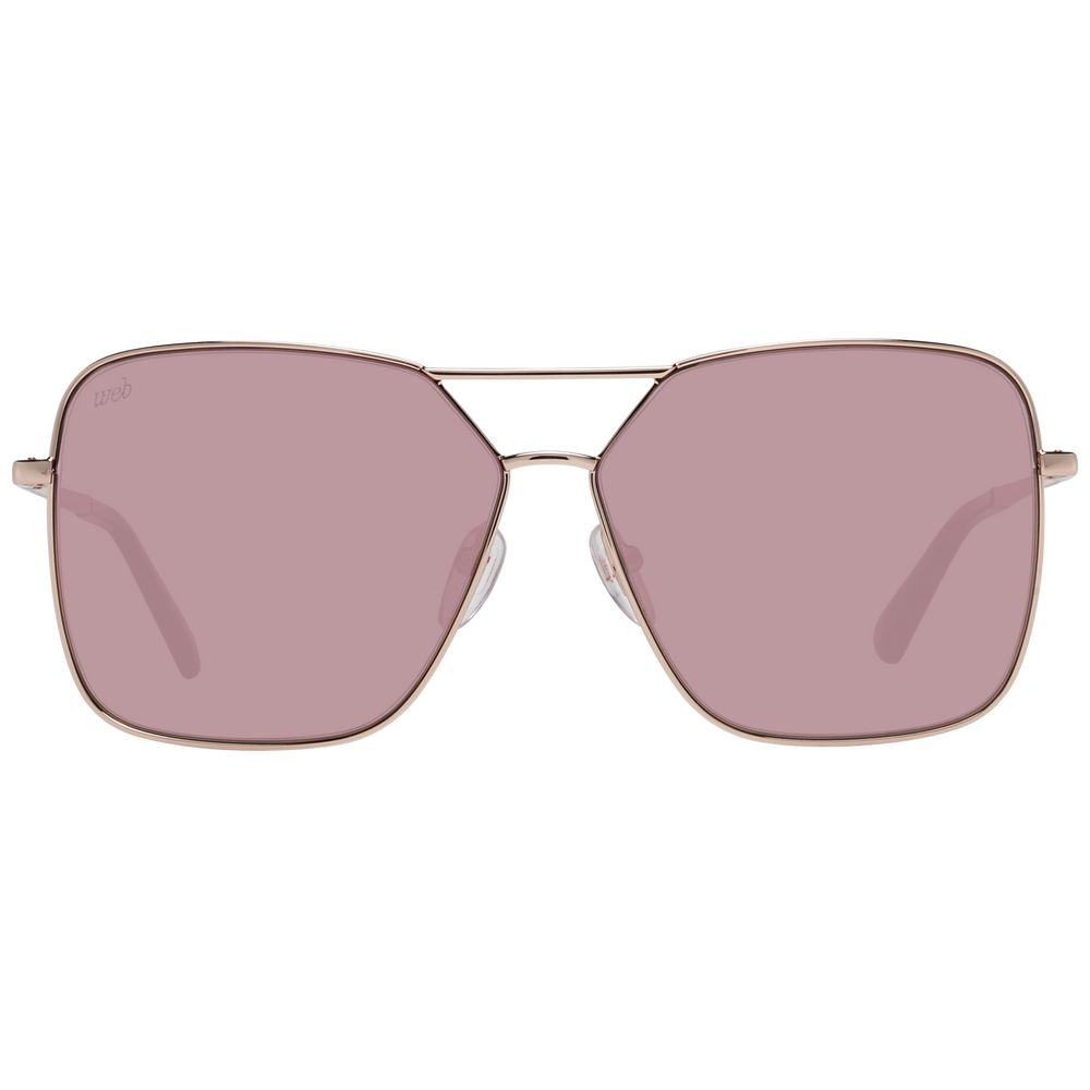 Web Rose Gold Metal Sunglasses Web