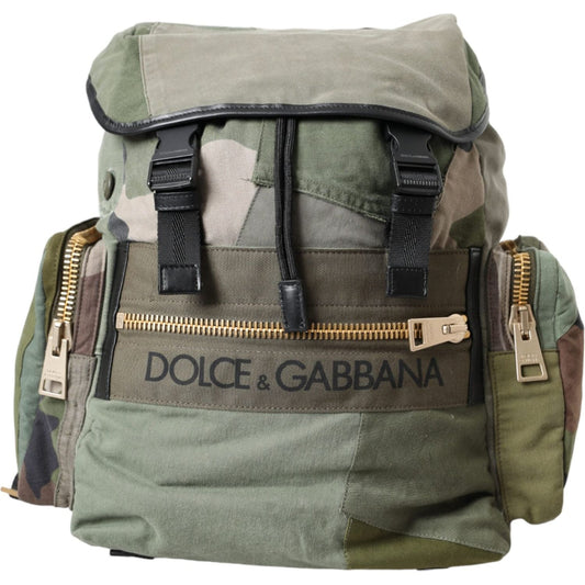 Dolce & Gabbana Military Green Patchwork Rucksack Backpack Bag Dolce & Gabbana