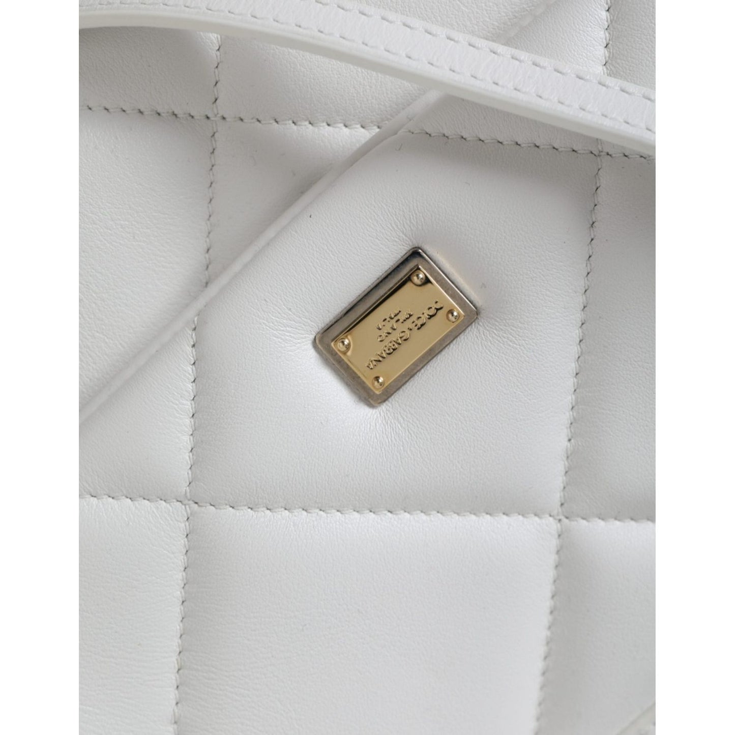 Dolce & Gabbana White Quilted Leather SICILY Shoulder Purse Satchel Bag Dolce & Gabbana