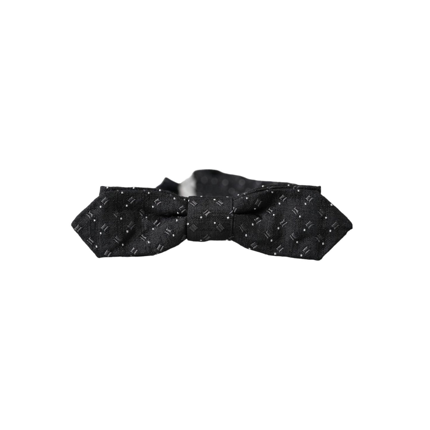 Dolce & Gabbana Black Silk Patterned Adjustable Neck Men Papillon Bow Tie