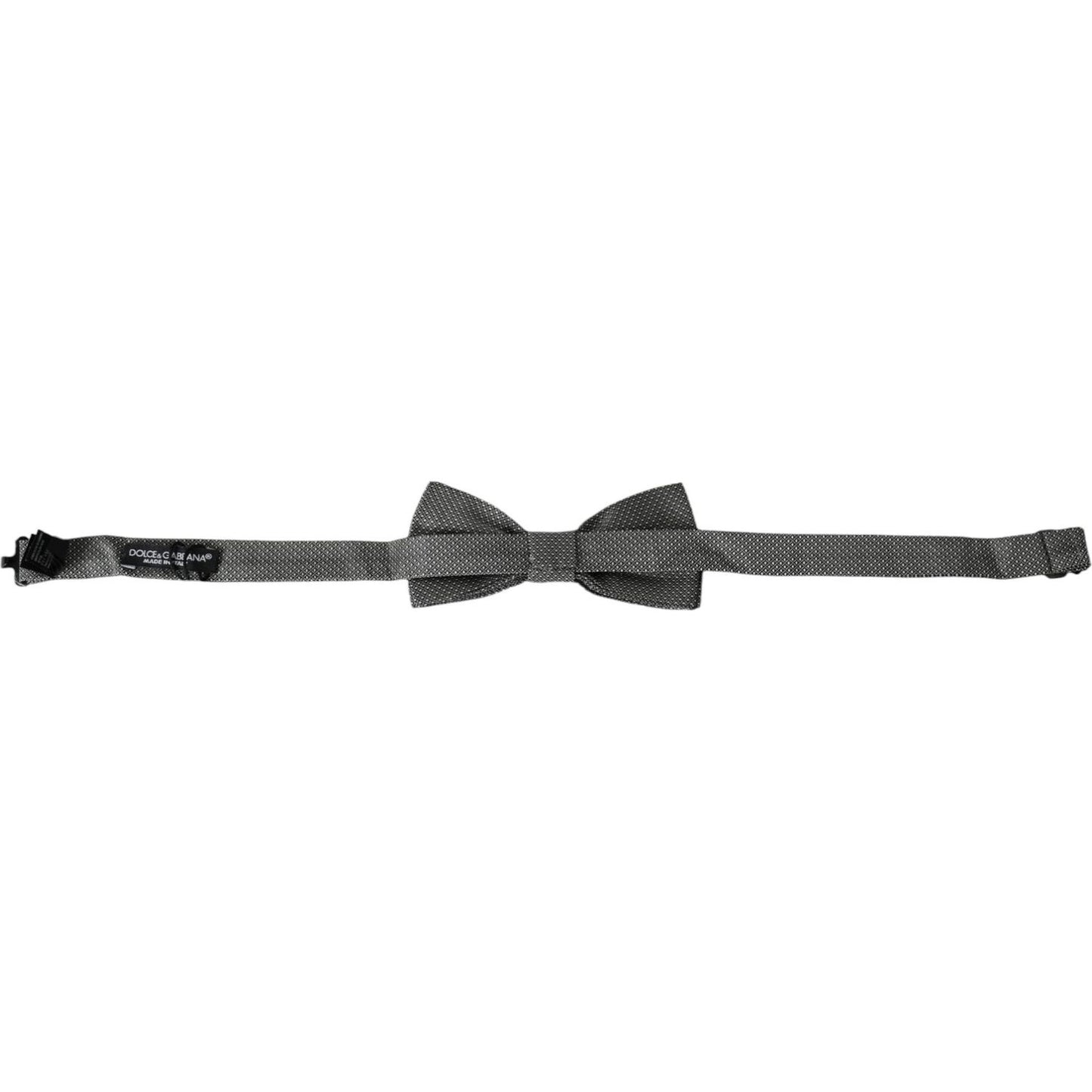 Dolce & Gabbana Gray Silk Patterned Adjustable Neck Men Bow Tie Dolce & Gabbana