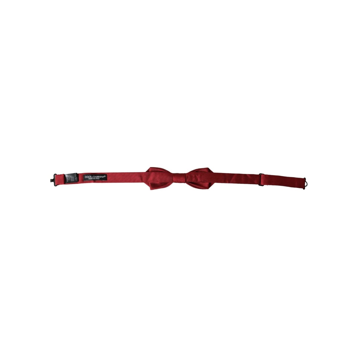 Dolce & Gabbana Red Silk Jacquard Adjustable Neck Men Bow Tie