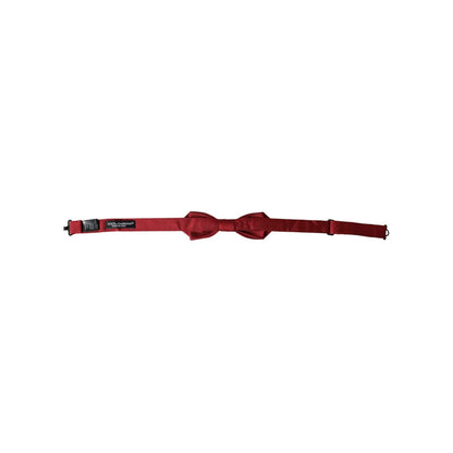 Dolce & Gabbana Red Silk Jacquard Adjustable Neck Men Bow Tie
