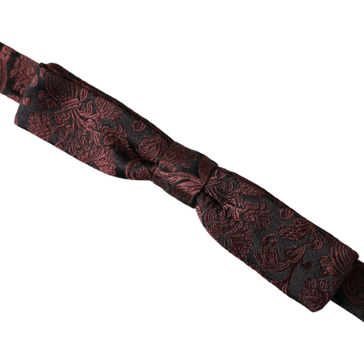 Dolce & Gabbana Maroon Floral Silk Adjustable Neck Men Bow Tie Dolce & Gabbana