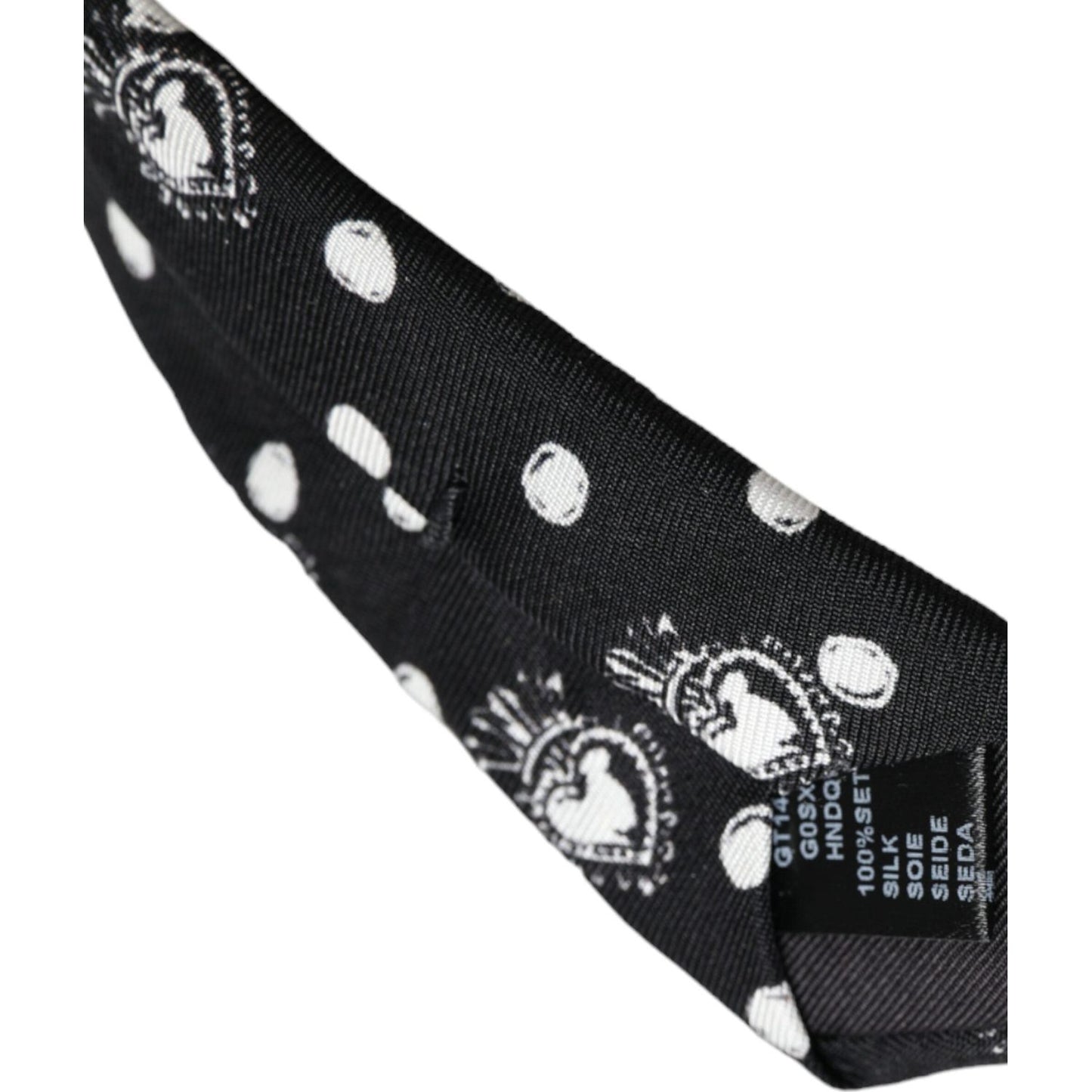 Dolce & Gabbana Black Heart Polka Dot Adjustable Tie Dolce & Gabbana