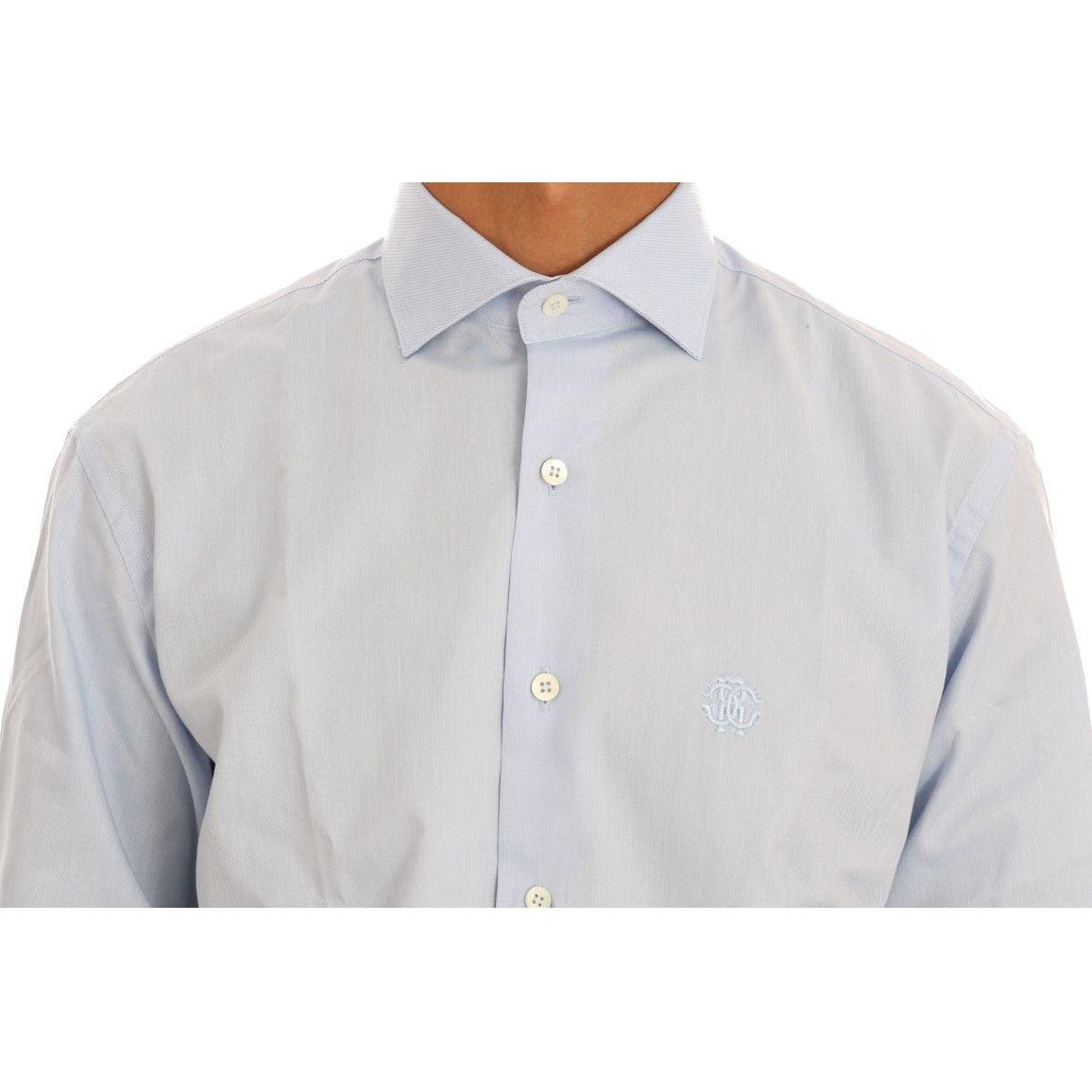 Cavalli Light Blue Cotton Dress Shirt Cavalli