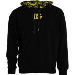 Black Logo Cotton Hooded Sweatshirt Sweater