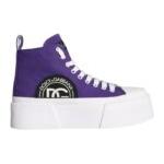 Dolce & Gabbana Purple Canvas Logo Sneakers Boots Shoes Dolce & Gabbana