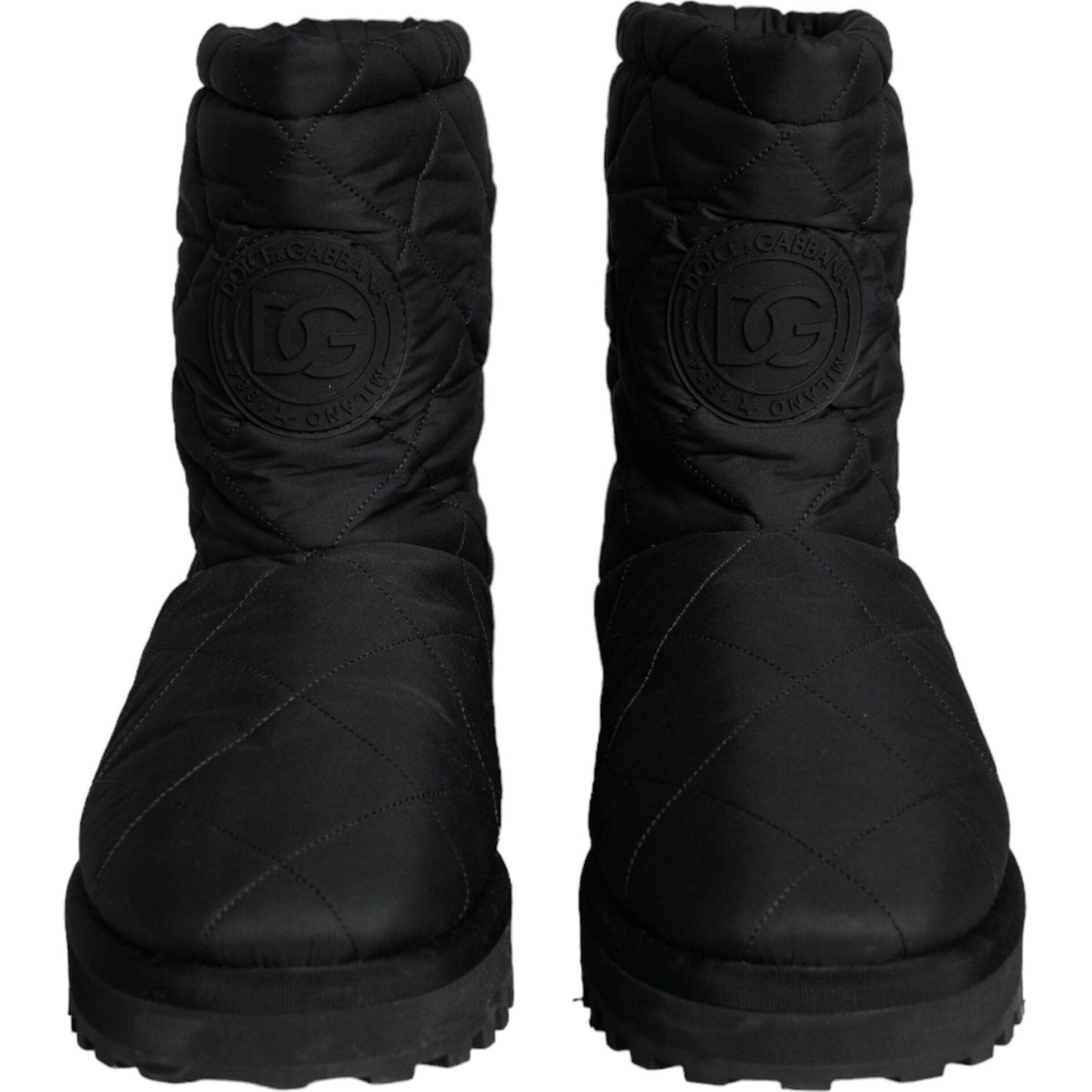 Dolce & Gabbana Black Nylon Padded Mid Calf Men Boots Shoes Dolce & Gabbana