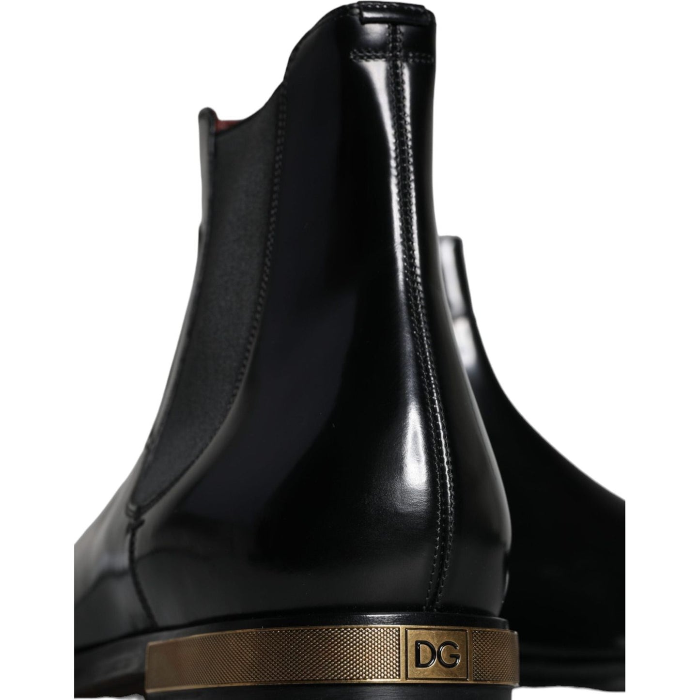 Dolce & Gabbana Black Leather Chelsea Ankle Boots Shoes Dolce & Gabbana