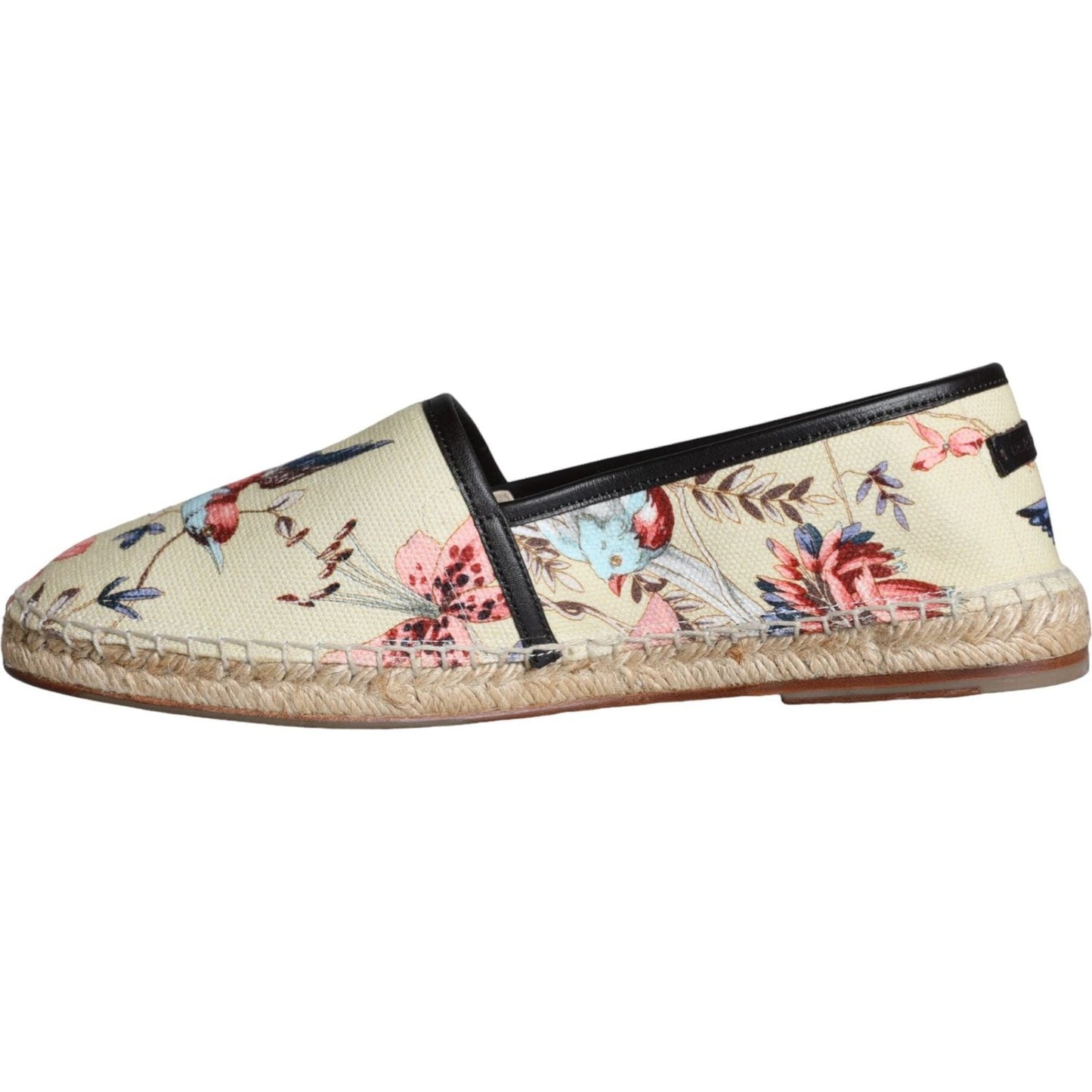 Dolce & Gabbana Beige Floral Canvas Espadrilles Slip On Shoes Dolce & Gabbana