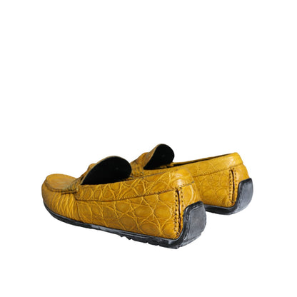 Dolce & Gabbana Yellow Leather Slip Mocassin Loafers Shoes