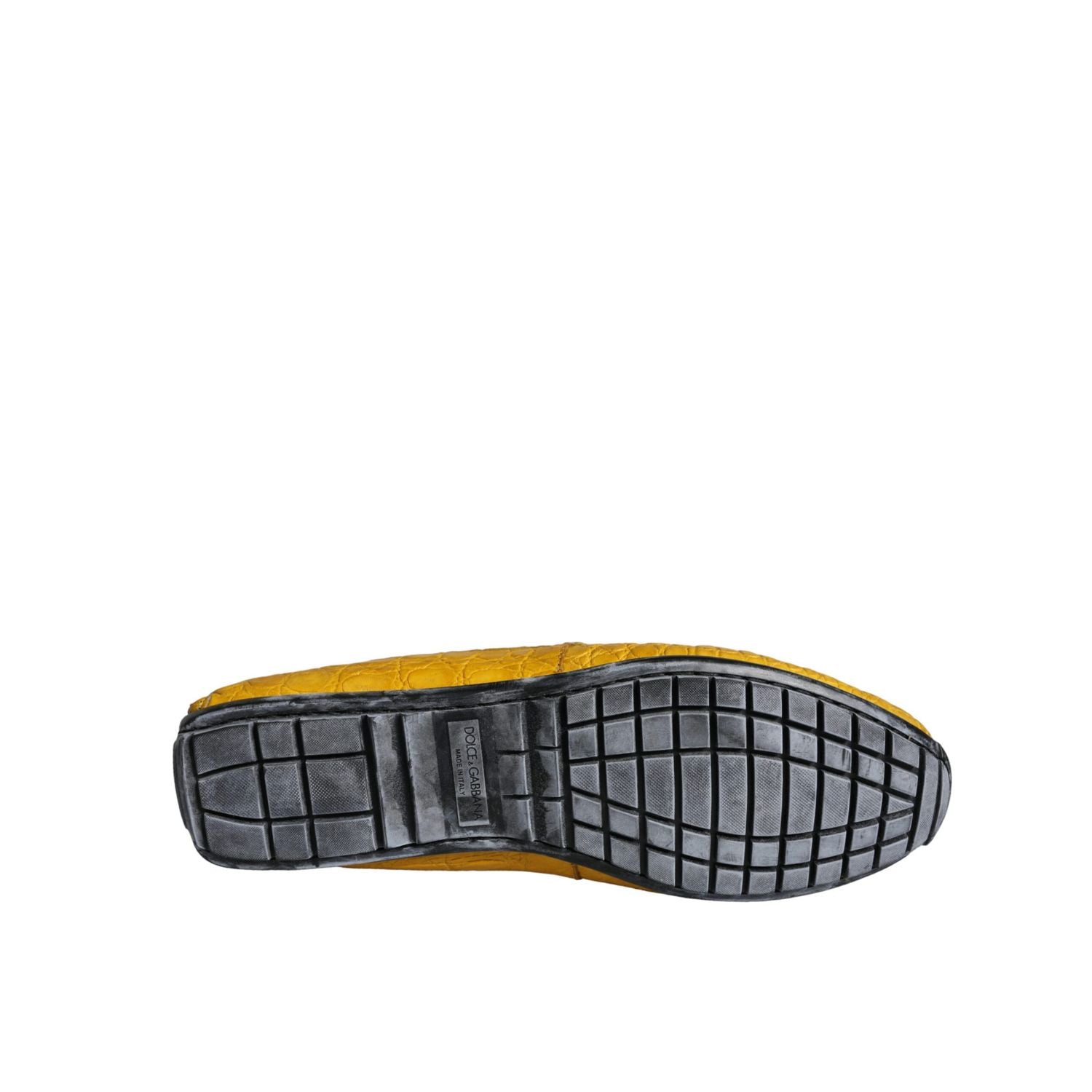 Dolce & Gabbana Yellow Leather Slip Mocassin Loafers Shoes