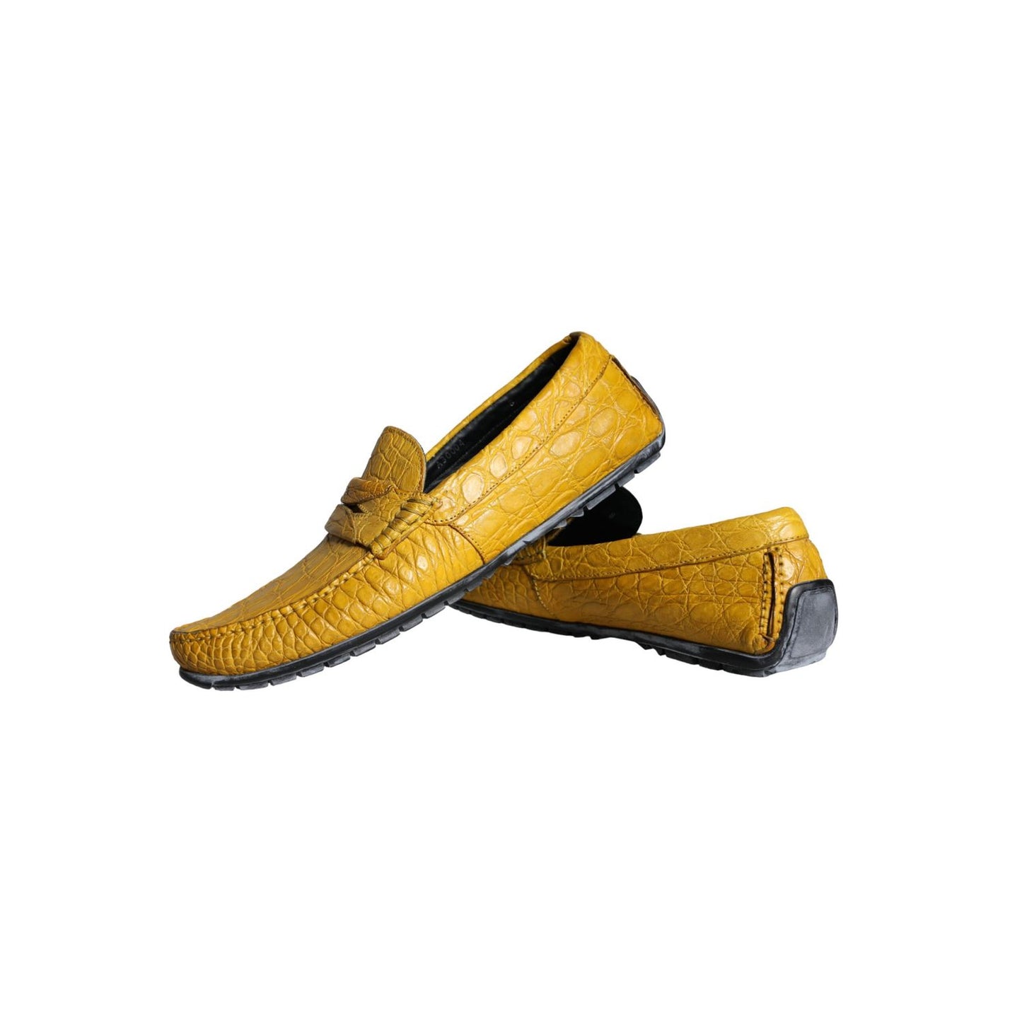 Dolce & Gabbana Yellow Leather Slip Mocassin Loafers Shoes