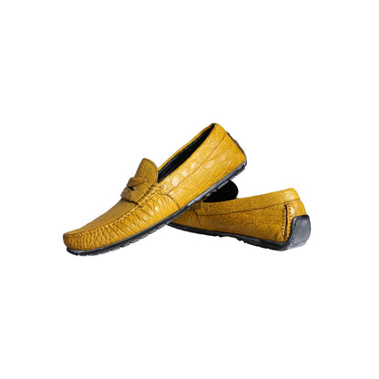 Dolce & Gabbana Yellow Leather Slip Mocassin Loafers Shoes