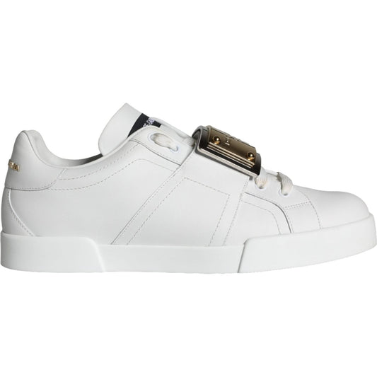 Dolce & Gabbana White Portofino Logo Plaque Sneakers Shoes Dolce & Gabbana